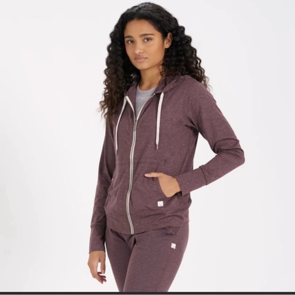 Vuori Purple Halo Performance Zip Front Hoodie Smoke Plum Heather Size XS - Picture 2 of 11